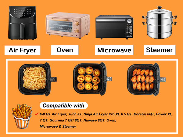 silicone air fryer liners square