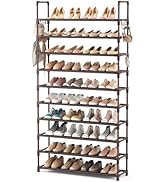 VTRIN 10 Tiers Shoe Rack Tall Large Capacity 50 Pairs Wide Shoe Organizer Sturdy Shoe Shelf for E...