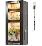 SPECILITE Plant Stand with Grow Tent Lights, 1680D High Reflective Cover, 10-Level Full Spectrum ...