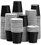 Prgery 150 Pack 3oz Black Paper Cups,Mouthwash Cups, Disposable Bathroom Cups,Small Paper Cups 3o...