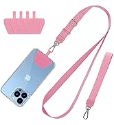 CACOE Phone Lanyard 2 Pack-1× Adjustable Neck Strap,1× Wrist Strap,4× Pads,Universal Crossbody Ce...