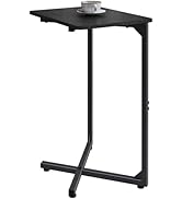 NEFROM C-Shaped End Table, Small Side Table for Couch, Sofa TV Tray Table for Living Room, Bedroo...