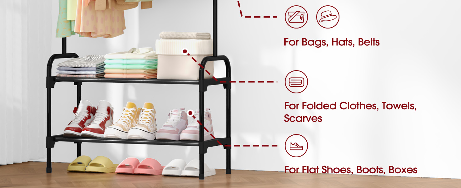 clothes rack shoe rack