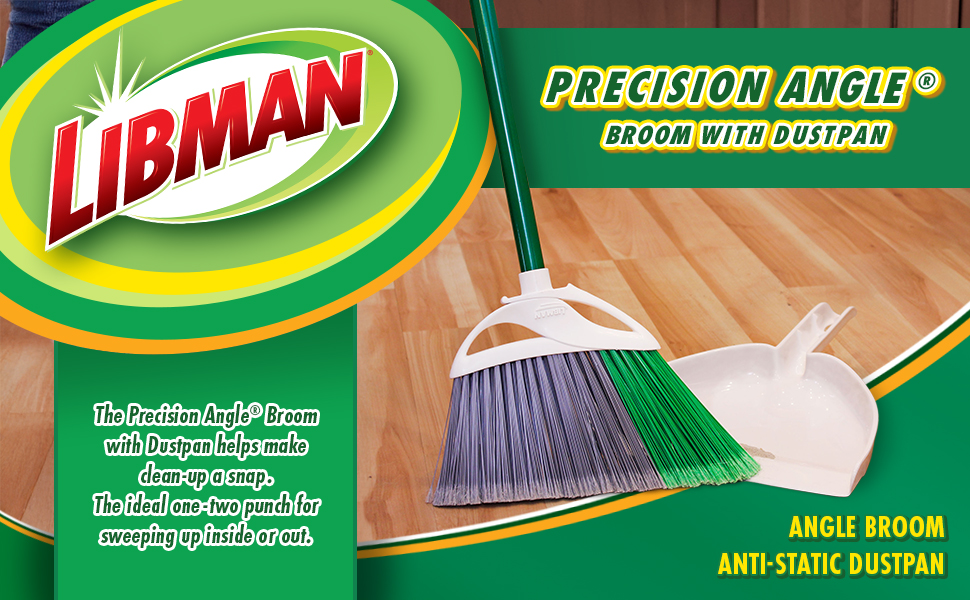 Precision Angle Broom with Dustpan Combo Set