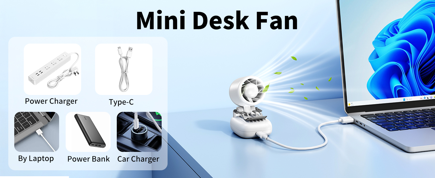 Miniature clip-on fan