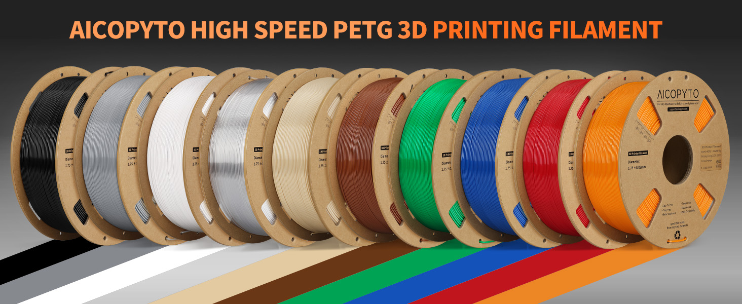 Rapid PETG Filament 1KG High Speed 30-600mm/s 3D Printer Filament PETG 1.75mm 