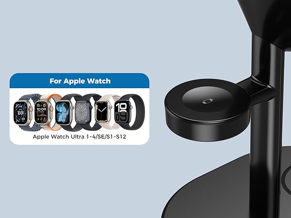 magsafe charger stand 3 in 1 magnetic wireless charging station apple watch iphone 18 17 16 airpods