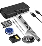 Mini Cordless Soldering Iron Kit, USB Rechargeable Portable Cordless Soldering Iron, LCD Digital ...