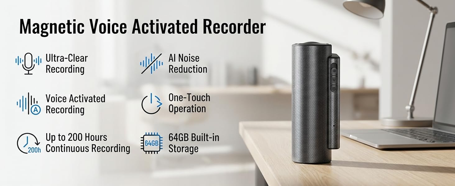 voice activated recorder magnetic recording device listening devices digital audio recorder