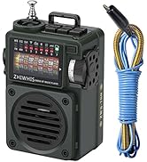 ZHIWHIS Bluetooth Speakers, Portable Radio with Sleep Timer, Weather AM FM Shortwave Radios with ...