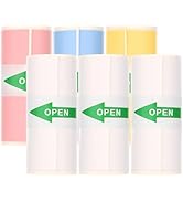 mafiti 6 Rolls Self-Adhesive Thermal MINI Printer Paper Rolls (3 Rolls White and 3 Rolls Colorful...