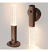 Motion Sensor Night Lights Indoor, Rechargeable Night Lights Wall Sconces Wooden Set of 2, Batter...