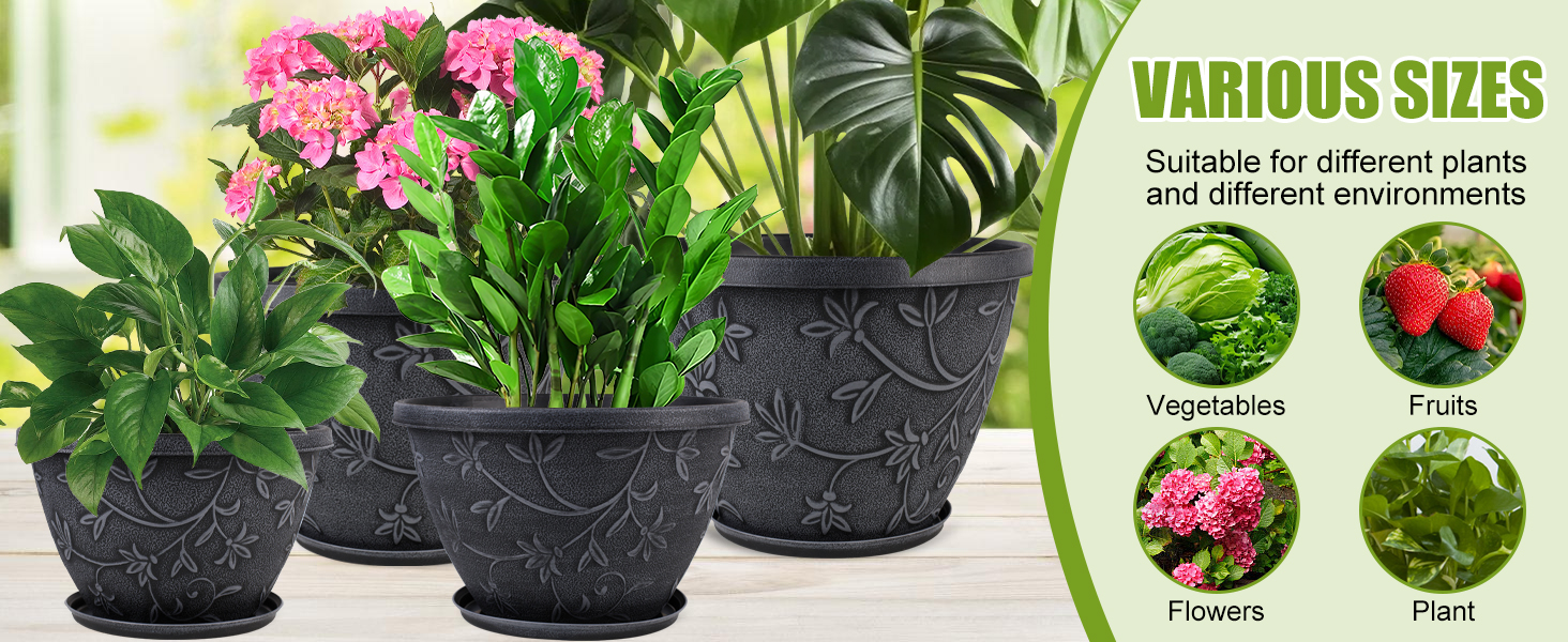 Modern Decorative Garden Pot with Saucer