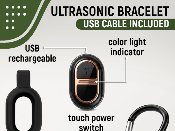 ultrasonic band portable rechargeable clip on keychain