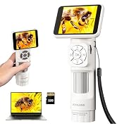 JL113 Microscope for Kids Adults with 2.8" IPS Screen, Handheld Digital Microscope Camera Anti-Sh...