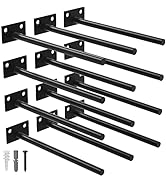 LEOPO 12 Pack-8 inch Floating Shelf Bracket, Hidden Brackets for Wood Shelf