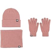 Knit Scarf/Hat/Gloves Set,Soft Warm Beanie,Touch Screen for Families Friends Unisex Cable Knit Wi...