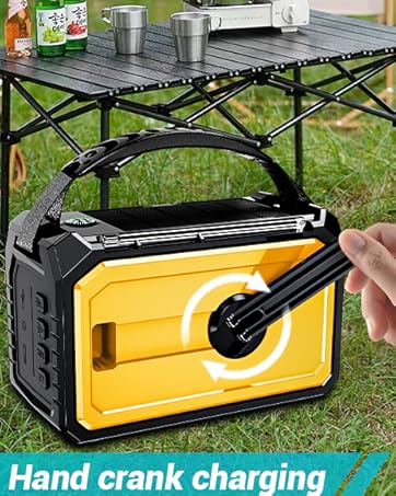 16000mah Emergency Weather Radio Hand Crank Solar Radio Battery Powered Portable Am/Fm/Wb NOAA 