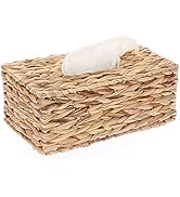 Sumnacon Tissue Box Cover Water Hyacinth Tissue Box Rectangular Tissue Holder Woven Tissue Cover ...