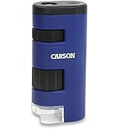Carson Pocket Micro 20x-60x LED Lighted Zoom Field Microscope with Aspheric Lens System, Blue (MM...