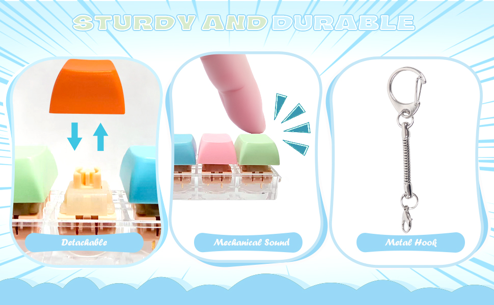 Keyboard Fidget Keychain Set