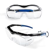 WORKPRO 2 Pack Clear Safety Glasses, Z87.1 Anti Fog Safety Goggles with Adjustable Temples, Prote...