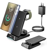 KPON 3 in 1 Charging Station for Samsung, Wireless Charger for Thick Cases, Foldable Phone and Wa...