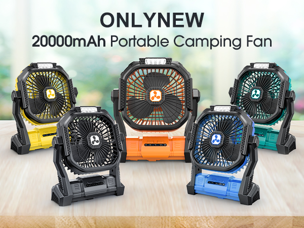 Portable Fan Rechargeable Cordless Fan with LED Lantern for TravelCamping Tent Office Beach Desk