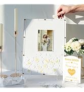 AerWo Wedding Guest Book Alternative, Acrylic Guest Book Wedding Reception Wedding Heart Guest Bo...
