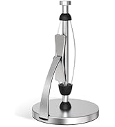 VEHHE Paper Towel Holder Countertop, Paper Towel Holder with Spring Activated Arm and Damping Eff...