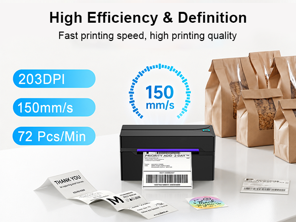 N40 Thermal printer with 203 DPI high definition and high printing speed