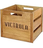 Victrola Wooden Crate - Table Top Album Holder and Organizer for All Records, Holds over 50 Vinyl...