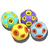 SCHITEC Dog Balls with Bell Sound, [4 Pack] Rubber Bouncy Fetch Ball for Puppies Small Dogs, 2” I...