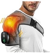 Cordless Heated Shoulder Brace, Shoulder Heating Pad with Massage, Heated Shoulder Wrap Shoulder ...