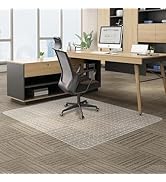 Office Chair Mats for Carpeted Floors, 46” x 60” Large Desk Floor Mat for Carpet, Clear Floor Pro...