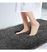 Yimobra White Bath Rugs Plush Bath Mat, Soft Comfortable, Extra Thick Fluffy Shower Rug, Super Wa...