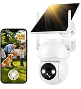 YOTON Solar Security Camera Wireless Outdoor | PIR Human Detection, Color Night Vision, Two-Way A...
