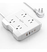 Power Strip with USB Ports, AiJoy 5 ft Extension Cord with 4 Outlets(2.2 in) and 4 USB Ports, 20W...