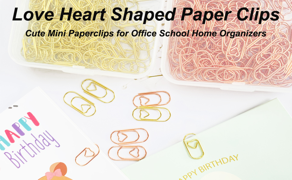 Love Heart Shaped Paper Clips Cute Mini Paperclips love heart mini paper clips