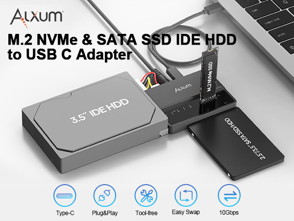 Alxum M.2 NVME SATA IDE SSD Adapter