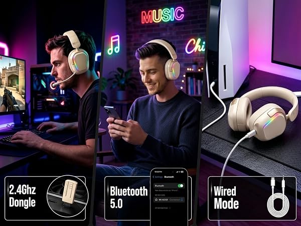 headset with triple mode