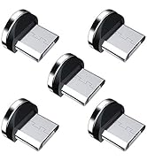 Ankndo Magnetic Phone Cable Adapter [5-Pack] Magnetic Connector Tip Heads 360° Rotating Strong Ma...