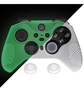 eXtremeRate Glow in Dark - Green Soft Anti-Slip Silicone Cover Skins for Xbox One Elite Controlle...