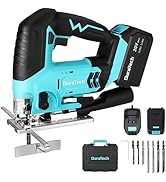 DURATECH Cordless Jig Saw, 20V Electric Jigsaw with 4.0A Battery and Charger, 2800 SPM Adjustable...