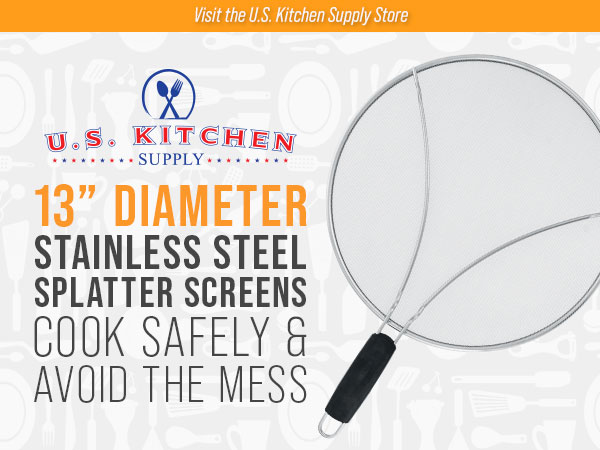 Stainless Steel Splatter Screen 13 Inch Fine Mesh Grease Guard for Frying Pan and Cooking Pots