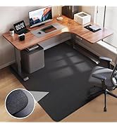 Office Chair Mat for Hardwood Floor: 53"x45" Large Black Rolling Chair Mat for Hard Wood and Tile...