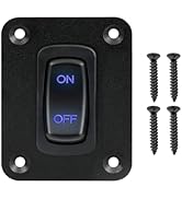 ULITECO Rocker Switch Panel, 1 Gang Toggle Switch Panel 12V, Wateroproof 5Pins Boat On-Off Switch...