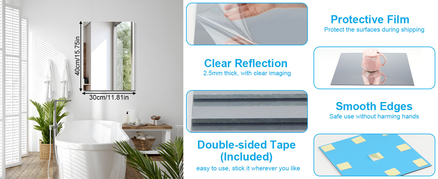 frameless mirror tiles