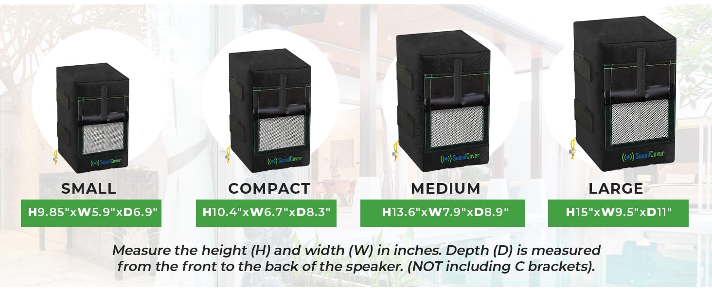 outdoor speaker covers heavy duty water sun sand protection UV 50 snug fitting dust double stitch