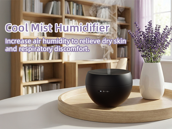 Cool Mist Humidifier-Increase air humidity to relieve dry skin and respiratory discomfort.